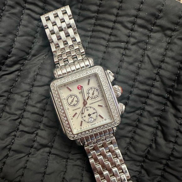 Michele Deco Stainless Diamond Watch